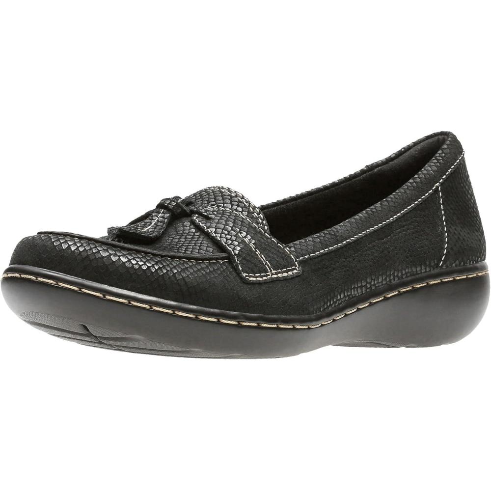 imageClarks Womens Ashland Bubble Slip On LoafersBlack Interest