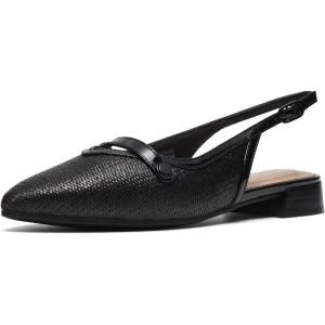Clarks Women’s Natalyn Sling Ballet Flat(Black Raffia)