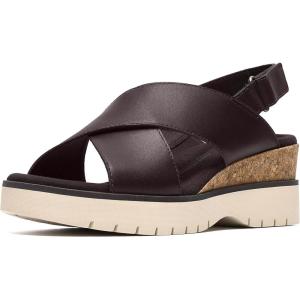 Clarks womens Diaz Cross(Dark Brown Leather)