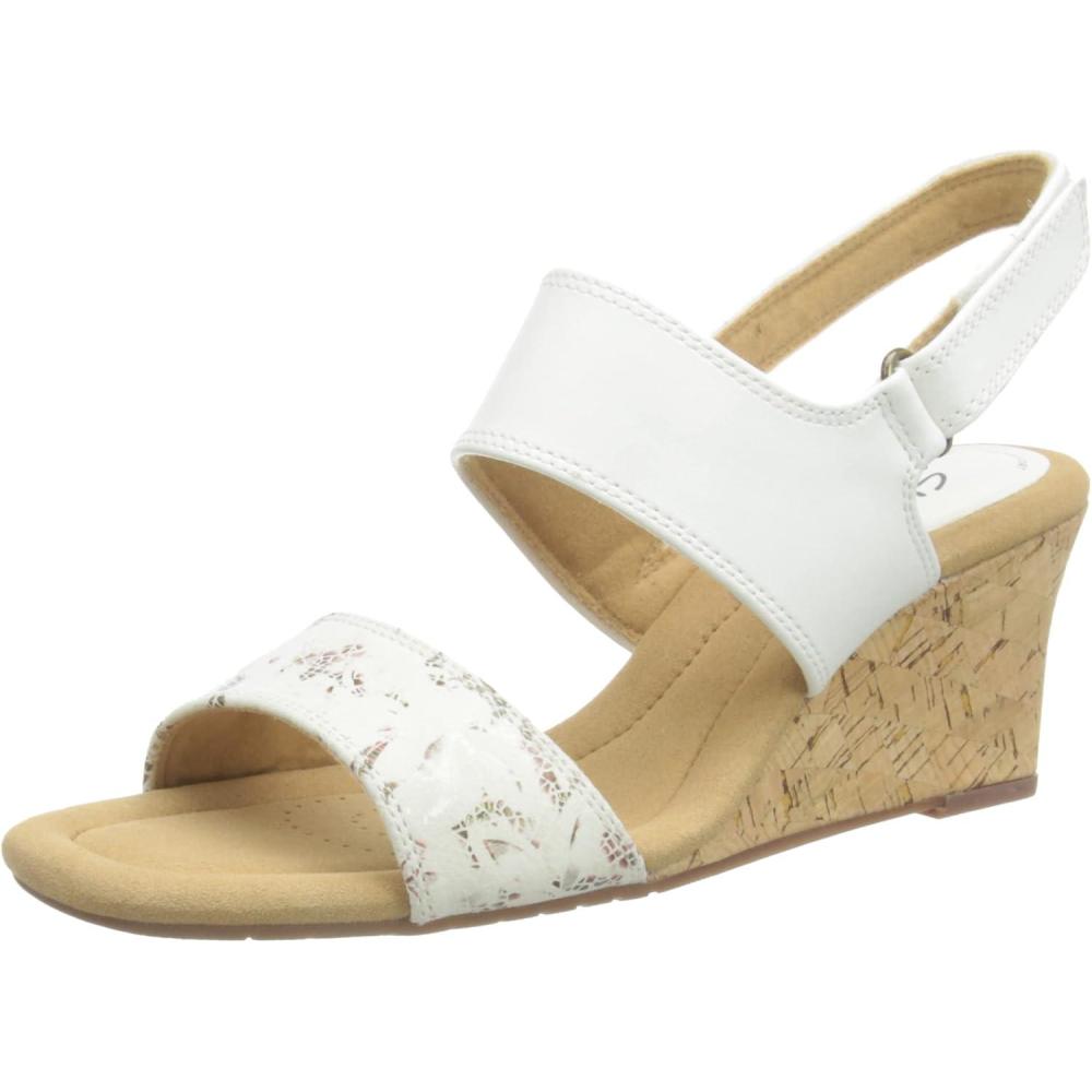 imageClarks Womens Modern SandalWhite Leather