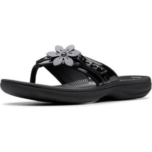 Clarks womens Breeze Opal(Black Patent Synthetic)