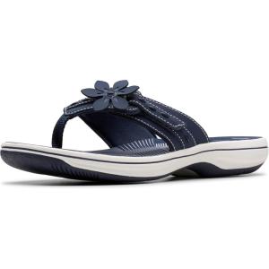 Clarks womens Breeze Opal(Navy Synthetic)