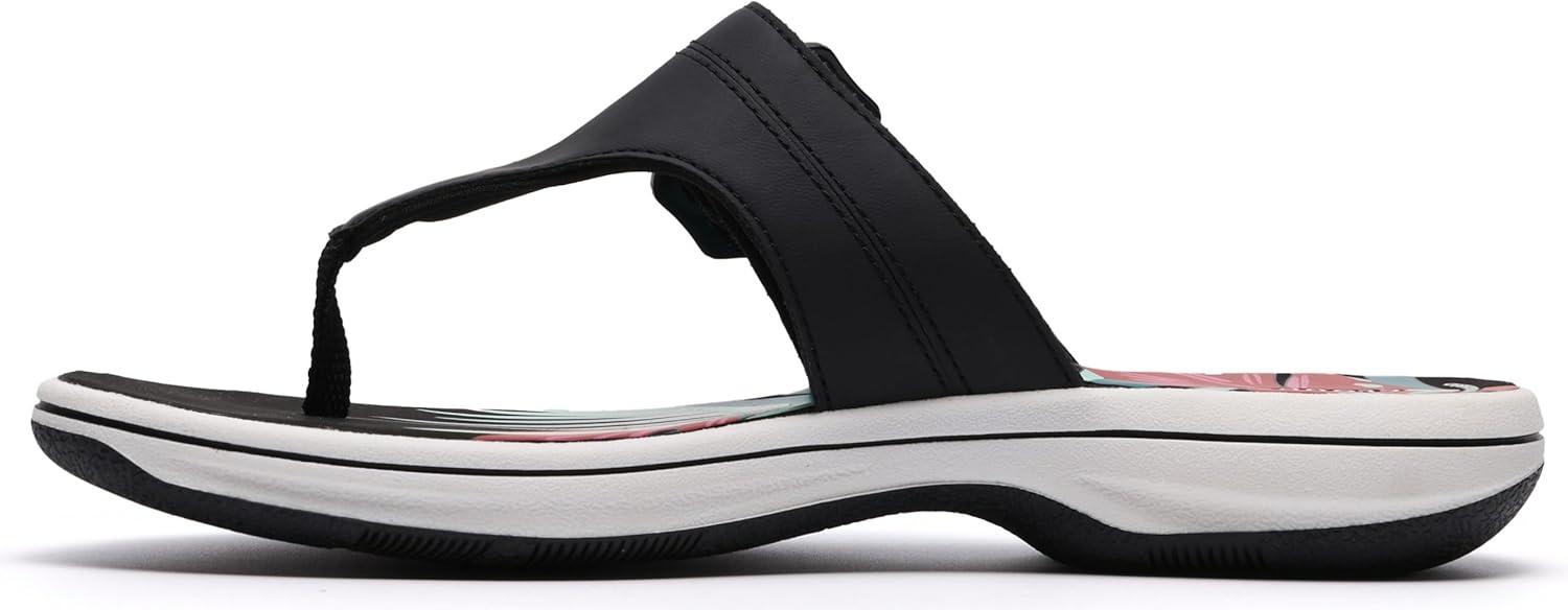 imageClarks Womens Breeze Cove Cloudsteppers FlipFlopBlack Synthetic