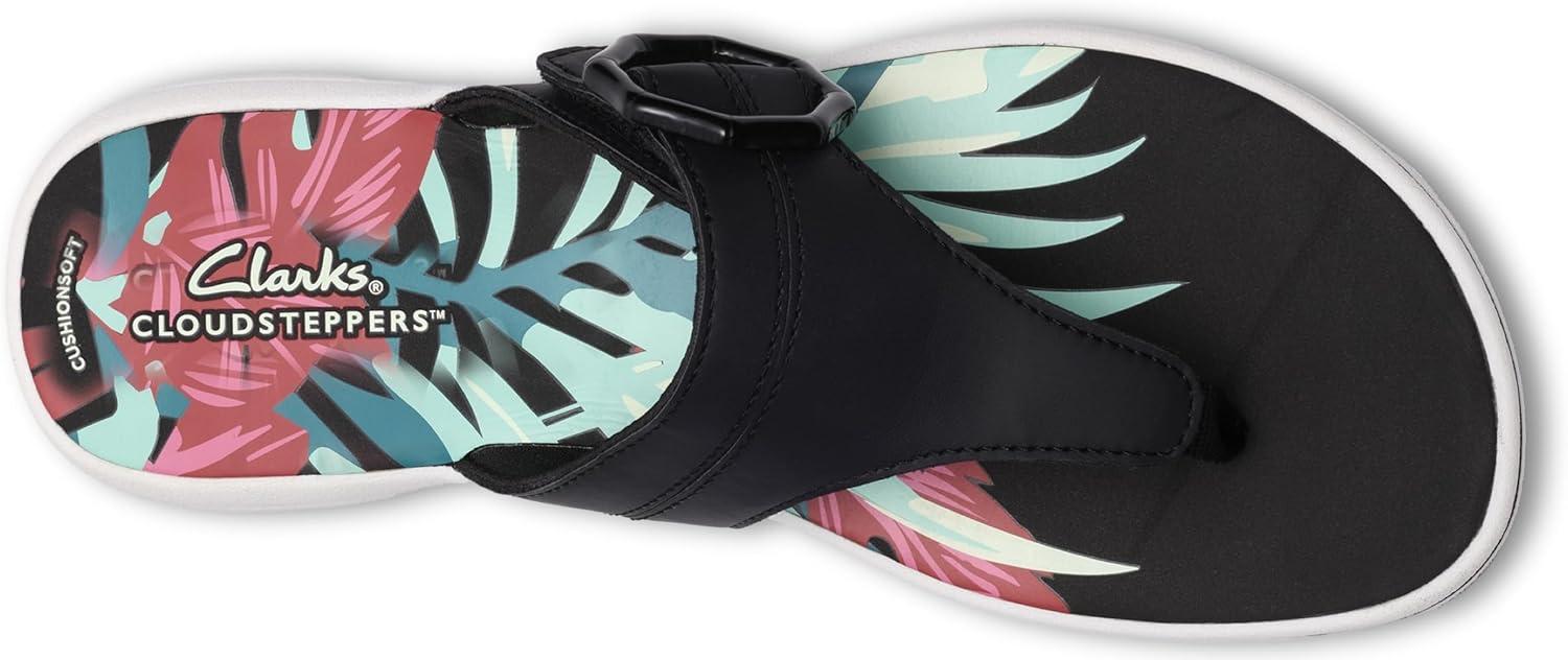 imageClarks Womens Breeze Cove Cloudsteppers FlipFlopBlack Synthetic