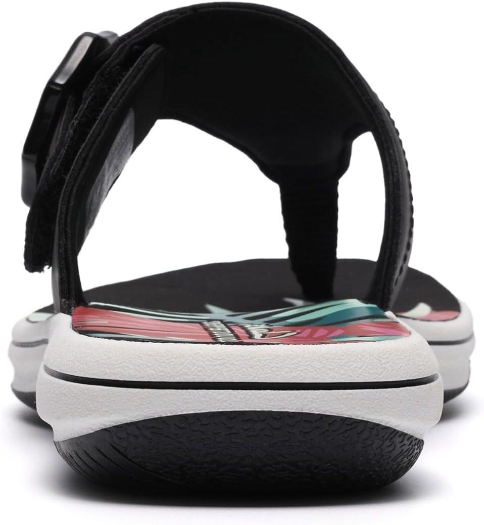 imageClarks Womens Breeze Cove Cloudsteppers FlipFlopBlack Synthetic