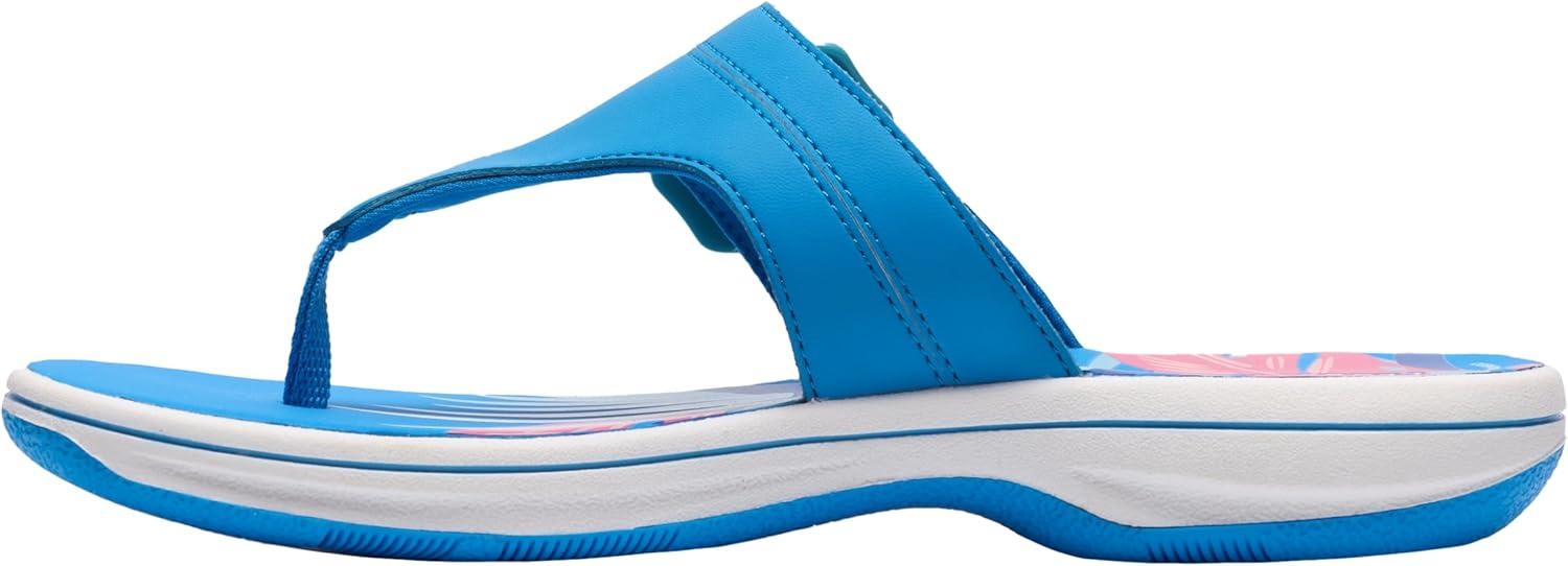 imageClarks Womens Breeze Cove Cloudsteppers FlipFlopBright Blue Synthetic