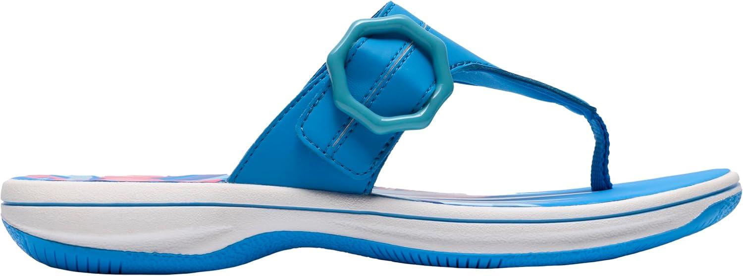 imageClarks Womens Breeze Cove Cloudsteppers FlipFlopBright Blue Synthetic