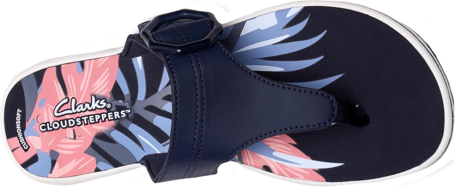 imageClarks Womens Breeze Cove Cloudsteppers FlipFlopNavy Synthetic