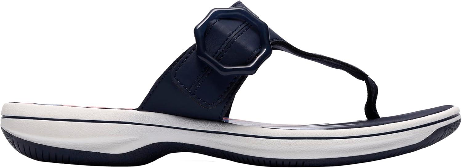 imageClarks Womens Breeze Cove Cloudsteppers FlipFlopNavy Synthetic