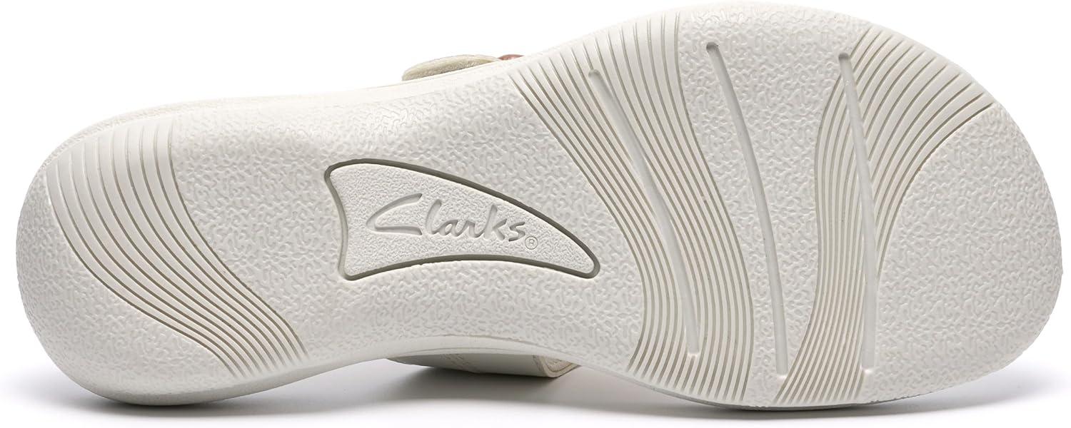 imageClarks Womens Breeze Cove Cloudsteppers FlipFlopOff White Synthetic