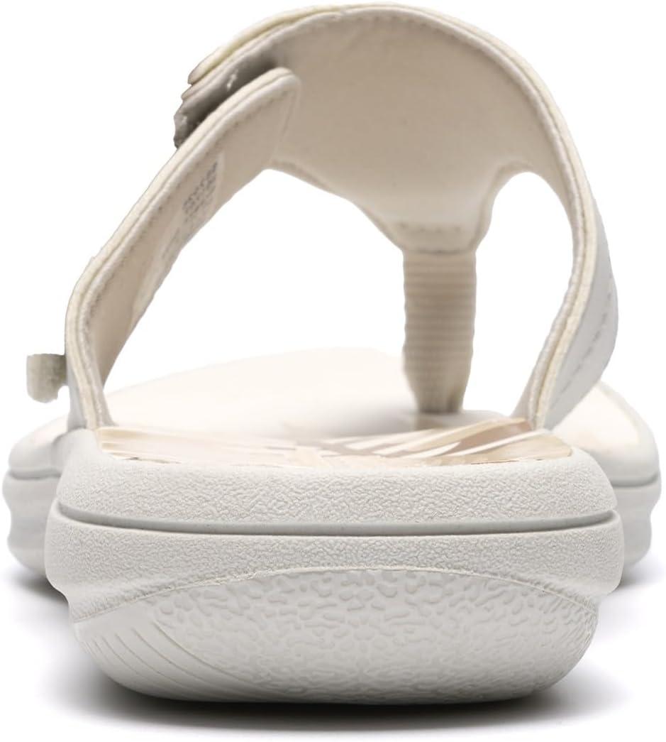 imageClarks Womens Breeze Cove Cloudsteppers FlipFlopOff White Synthetic