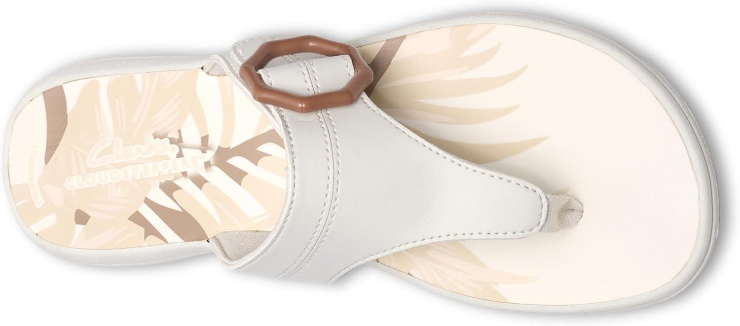 imageClarks Womens Breeze Cove Cloudsteppers FlipFlopOff White Synthetic