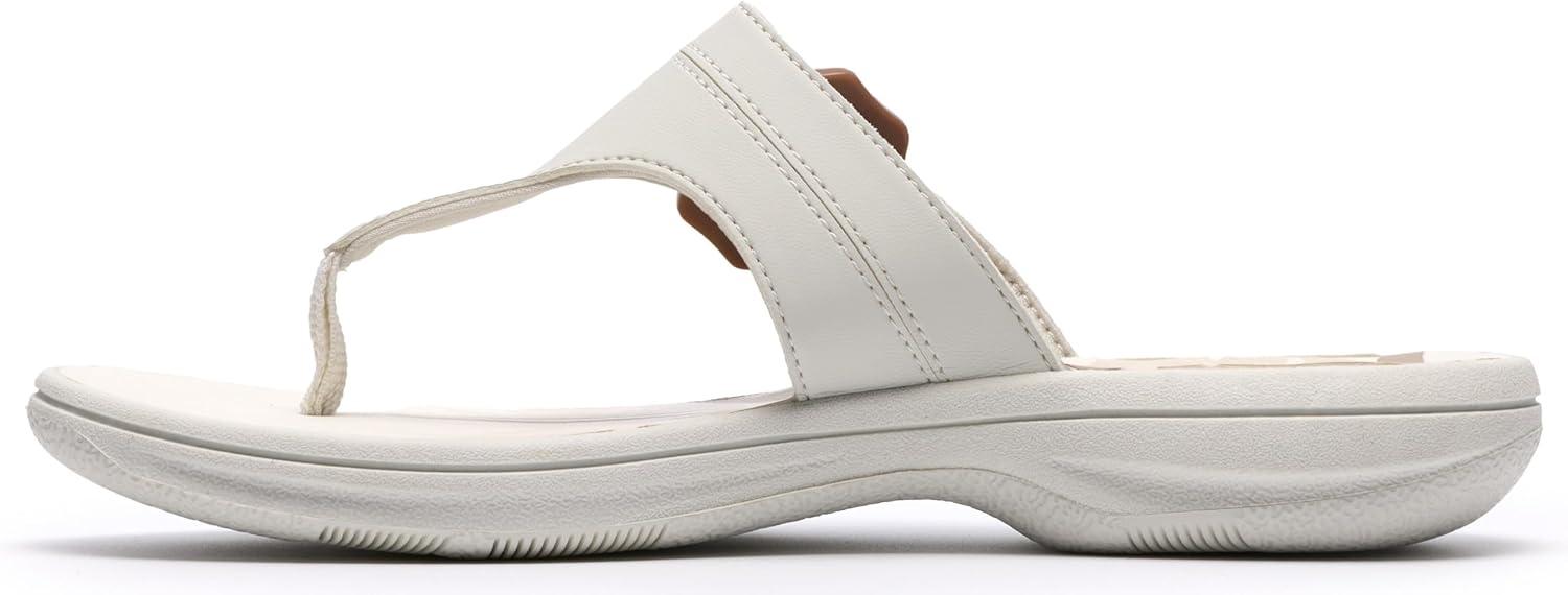 imageClarks Womens Breeze Cove Cloudsteppers FlipFlopOff White Synthetic