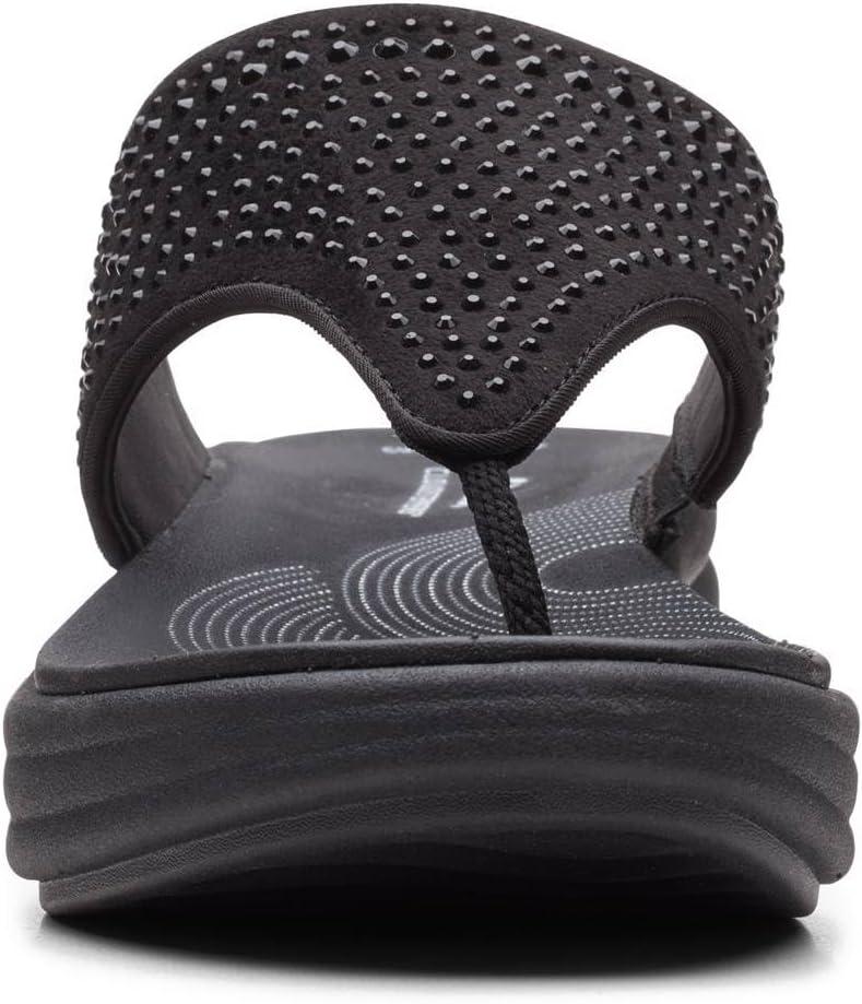 imageClarks Womens Drift Jaunt Wedge SandalBlack Interest Textile