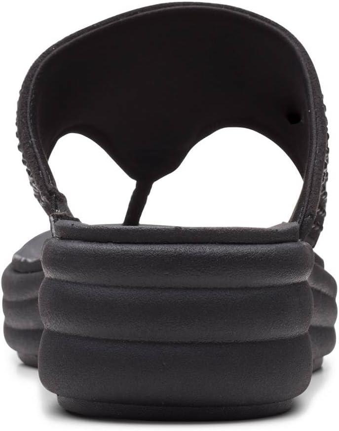 imageClarks Womens Drift Jaunt Wedge SandalBlack Interest Textile