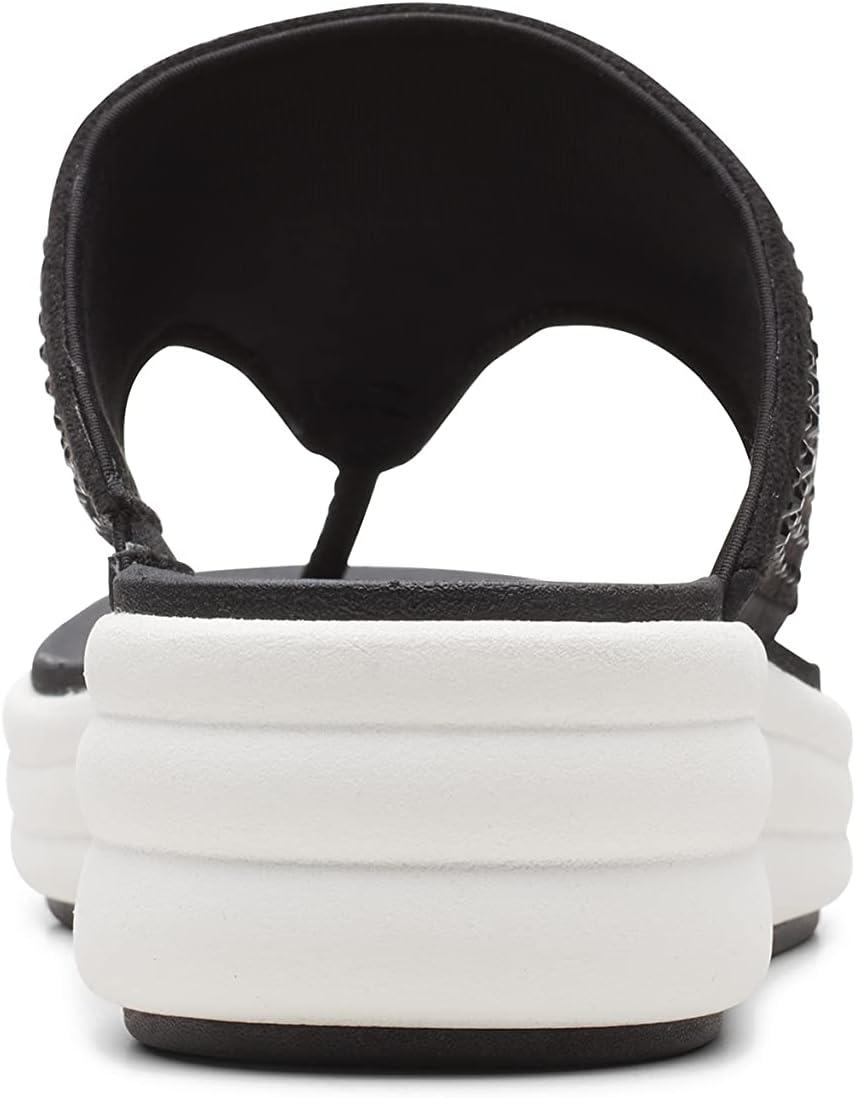 imageClarks Womens Drift Jaunt Wedge SandalBlack Textile