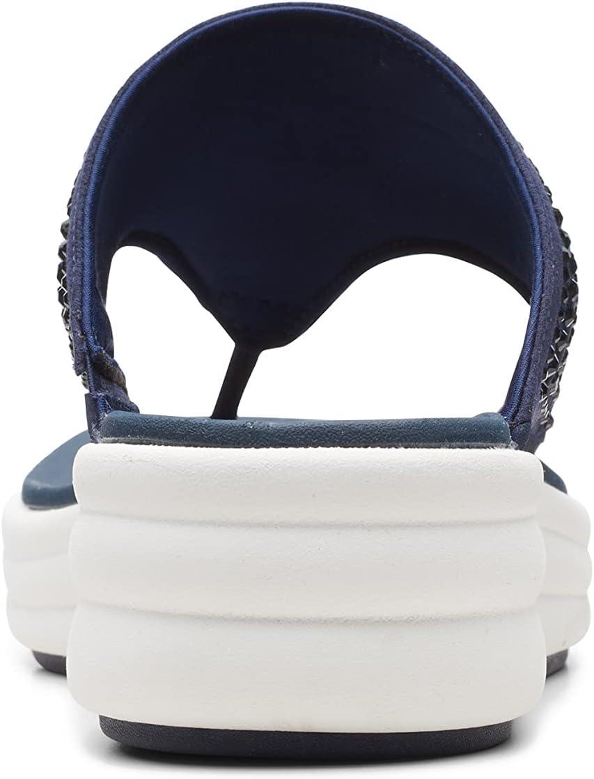 imageClarks Womens Drift Jaunt Wedge SandalNavy Textile