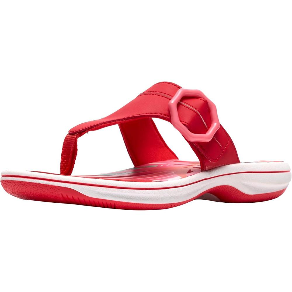 imageClarks Womens Breeze Cove Cloudsteppers FlipFlopPoppy Red