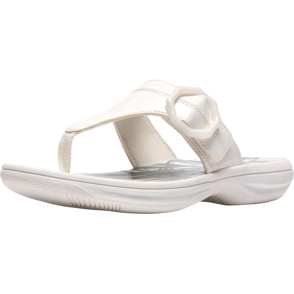 imageClarks Womens Breeze Cove Cloudsteppers FlipFlopWhite Patent