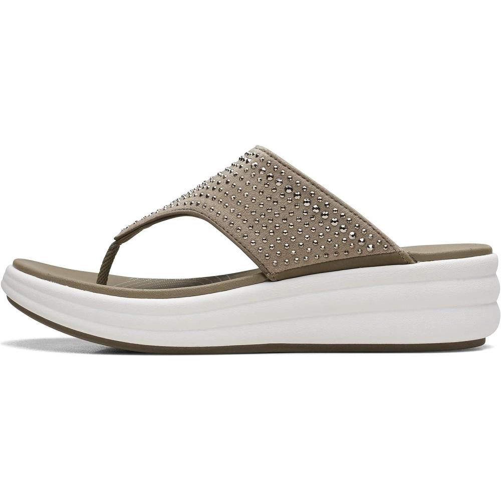 imageClarks Womens Drift Jaunt Wedge SandalOlive Textile