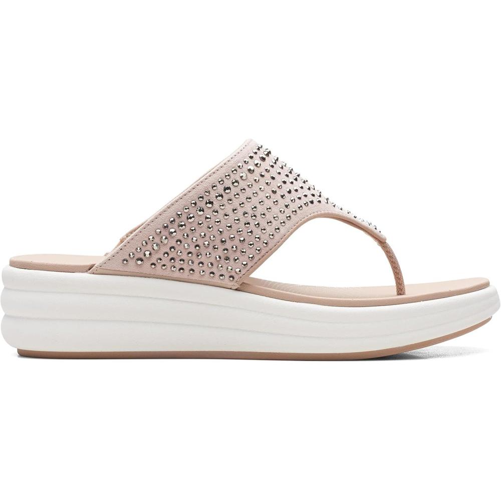 imageClarks Womens Drift Jaunt Wedge SandalTaupe Textile