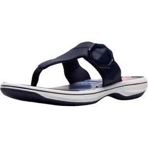 Clarks Women’s Breeze Cove Cloudsteppers Flip-Flop(Navy Synthetic)