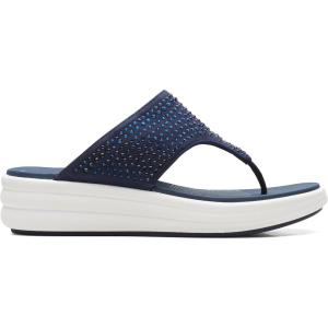 Clarks Women’s Drift Jaunt Wedge Sandal(Navy Textile)