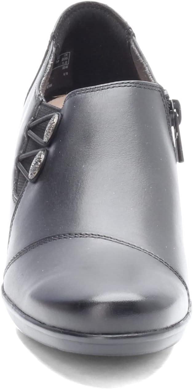 imageClarks Womens Emslie Warren Zipper Ankle BootBlack Leather