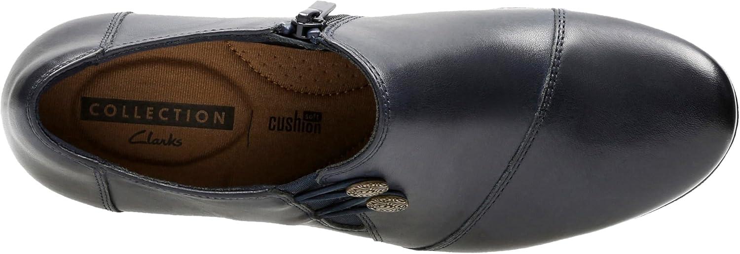 imageClarks Womens Emslie Warren Zipper Ankle BootNavy Leather