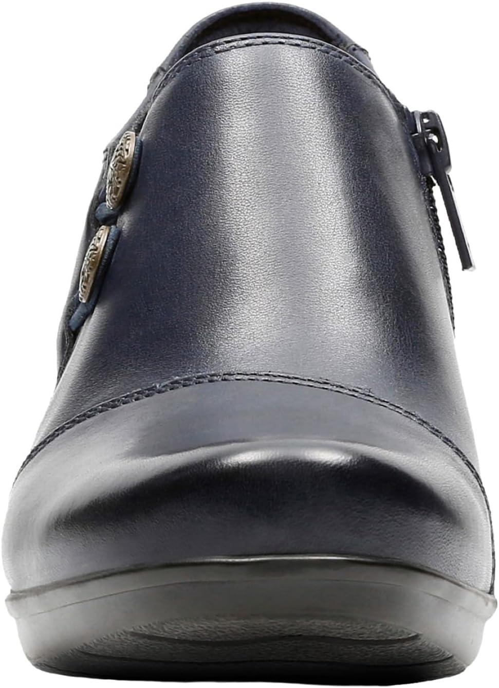 imageClarks Womens Emslie Warren Zipper Ankle BootNavy Leather