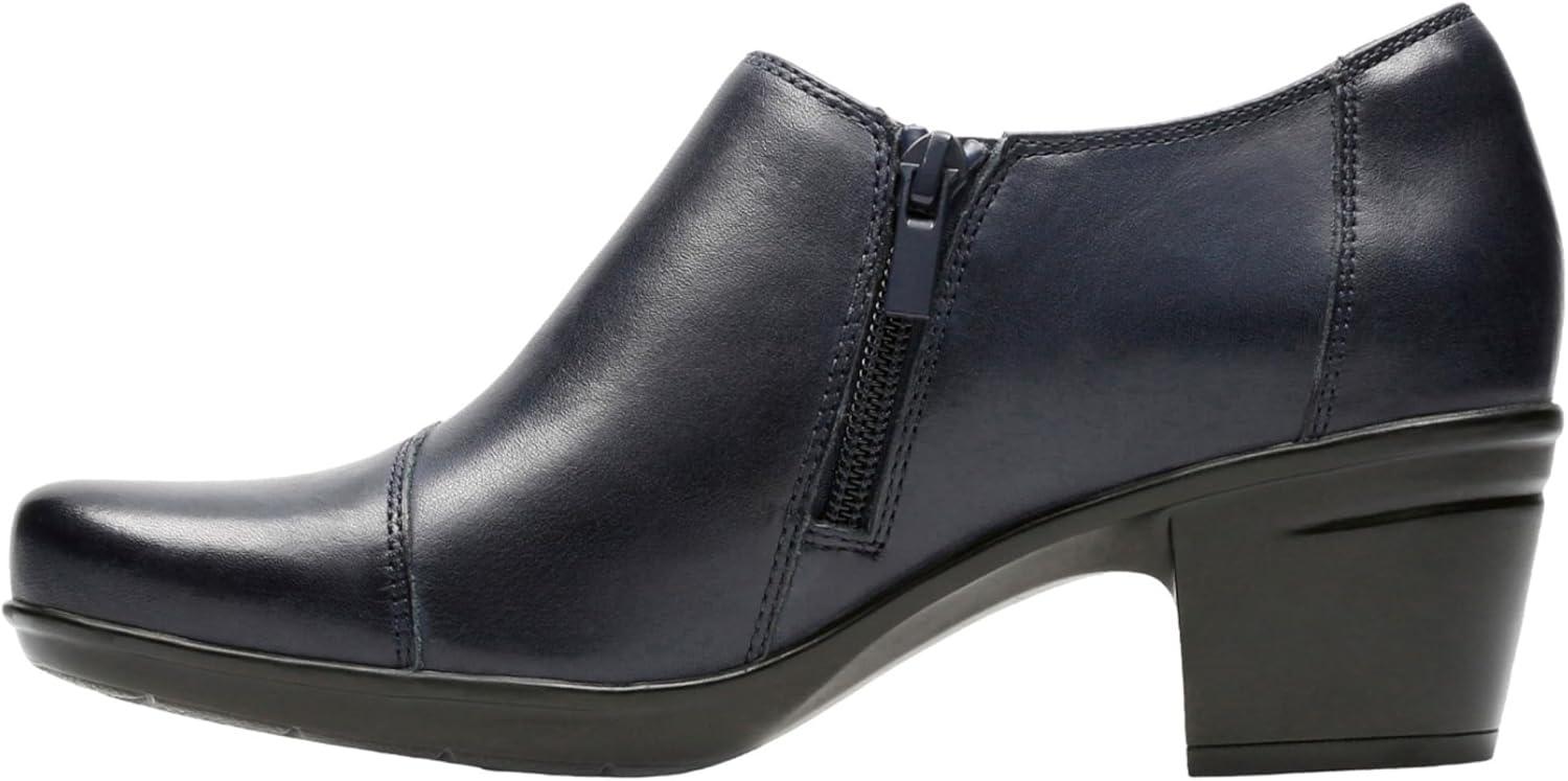 imageClarks Womens Emslie Warren Zipper Ankle BootNavy Leather