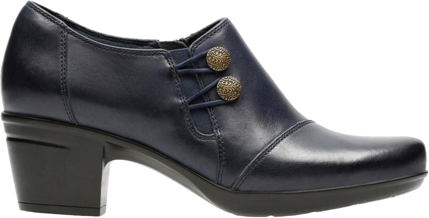 imageClarks Womens Emslie Warren Zipper Ankle BootNavy Leather
