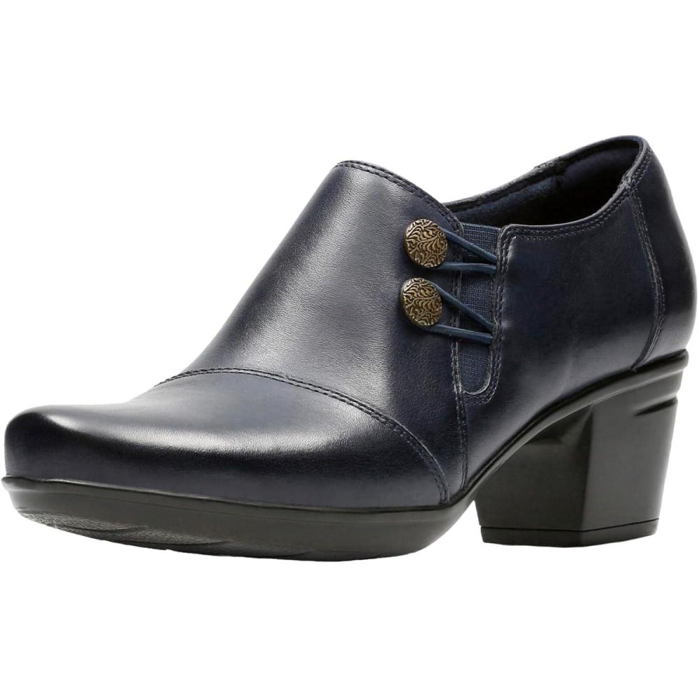 imageClarks Womens Emslie Warren Zipper Ankle BootNavy Leather