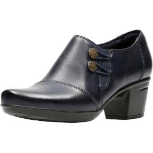 Clarks Women’s Emslie Warren Zipper Ankle Boot(Navy Leather)