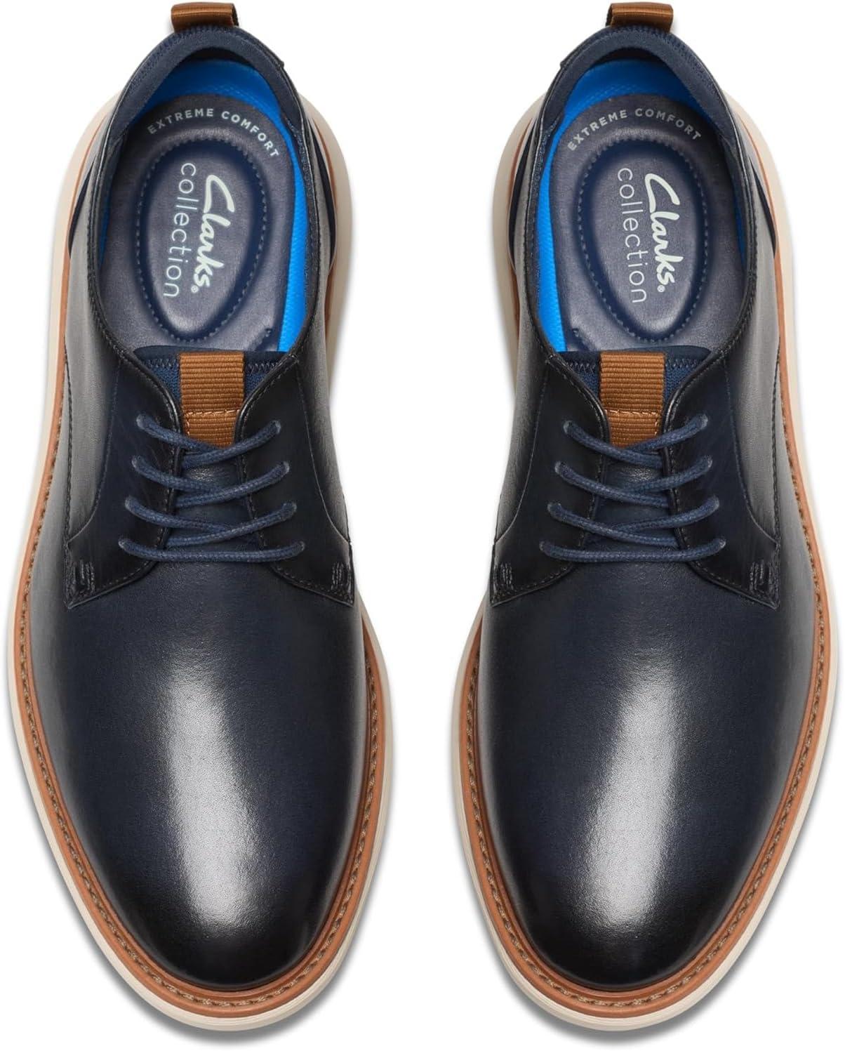 imageClarks Mens Brantin Plain OxfordNavy Leather