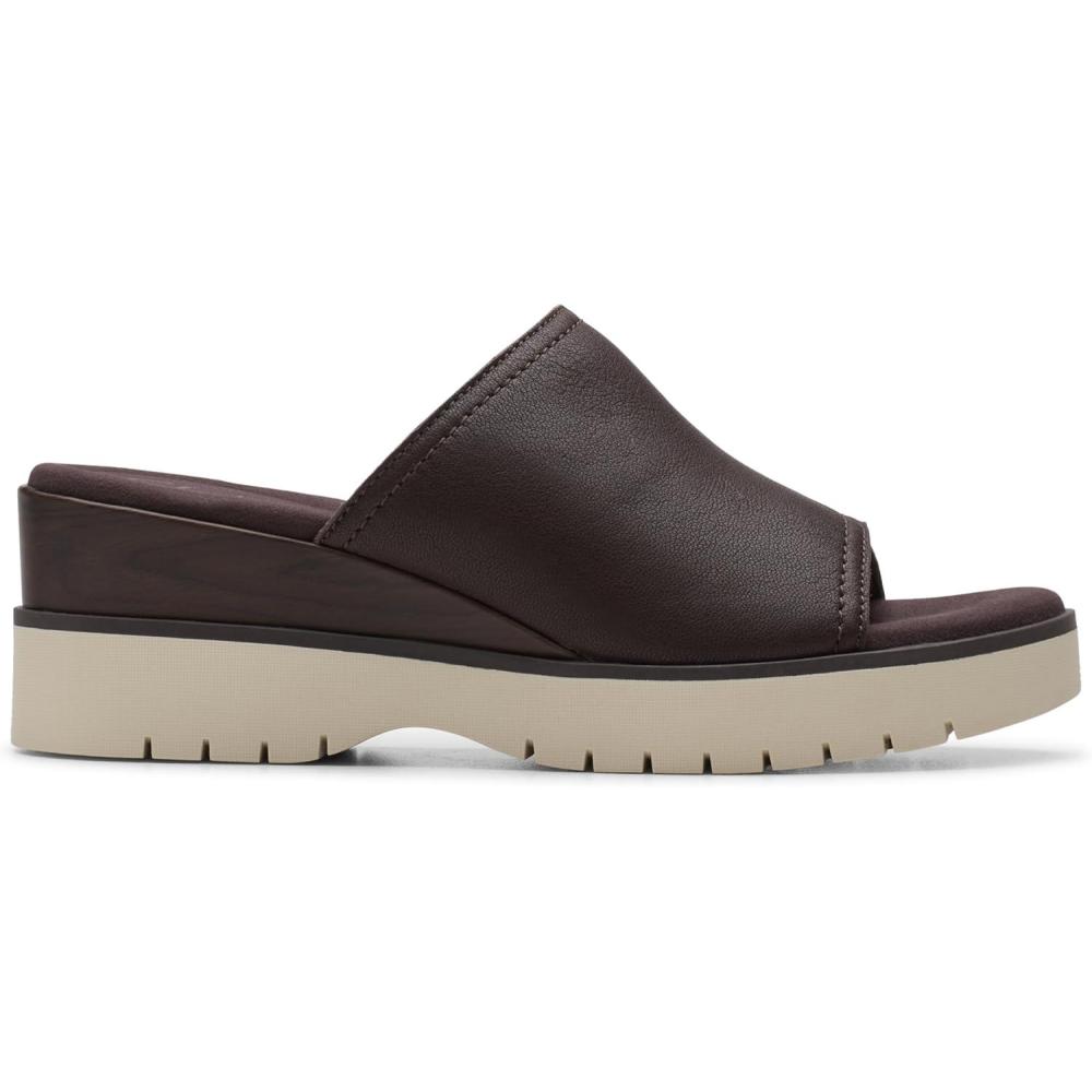 imageClarks Womens Diaz SlideDark Brown Leather