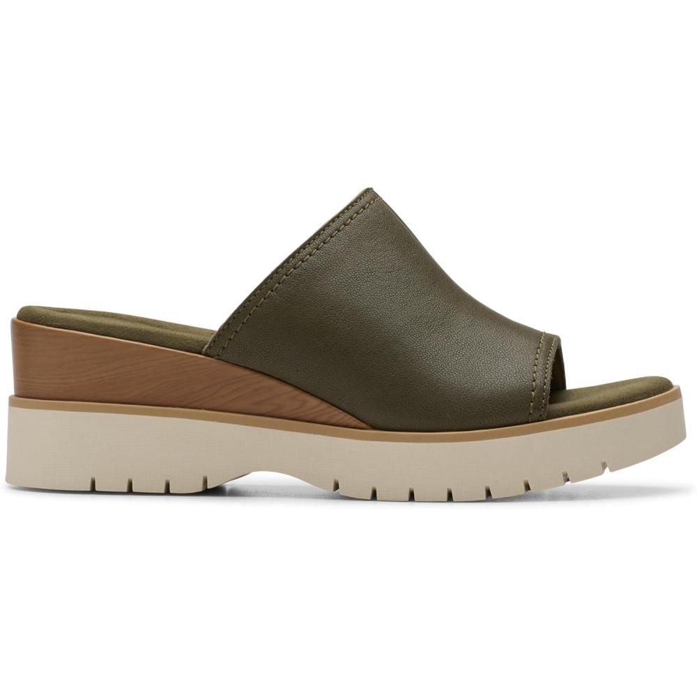 imageClarks Womens Diaz SlideDark Olive Leather
