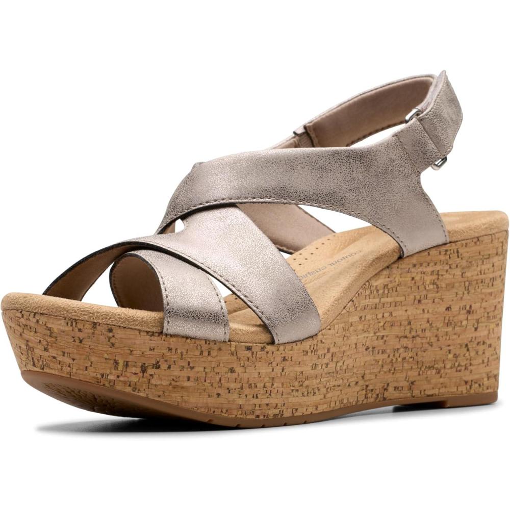 imageClarks Womens Rose StyleTaupe Metallic Synthetic