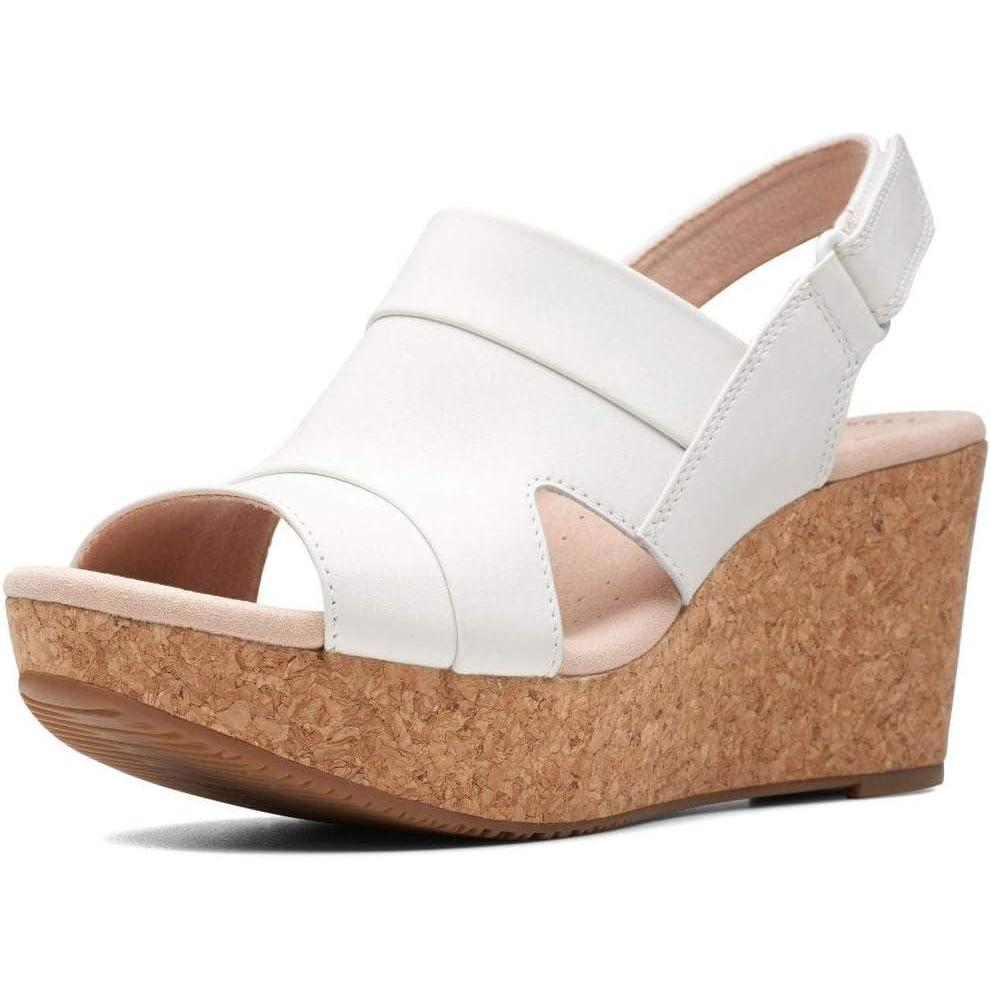 imageClarks womens Annadel IvoryWedge SandalWhite