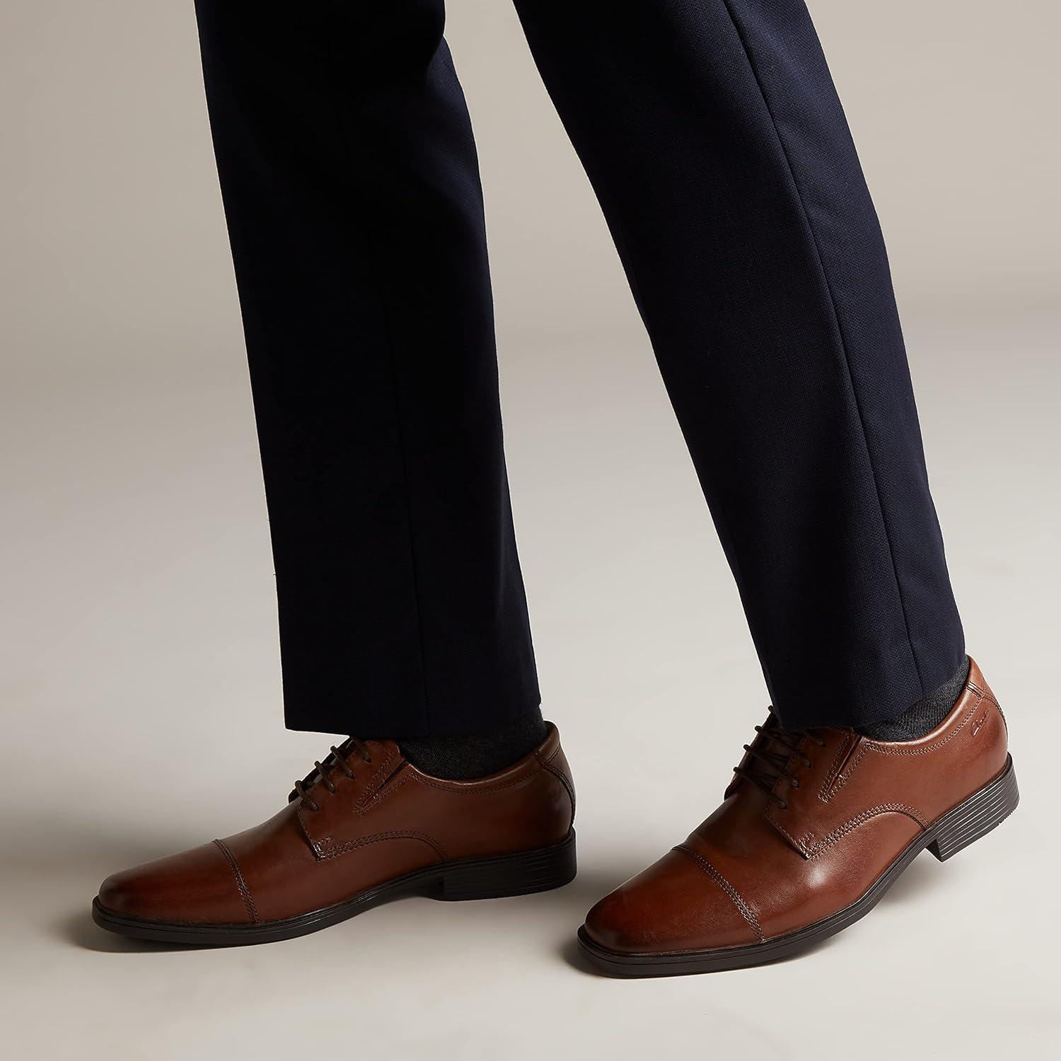 imageClarks Mens Tilden Cap Oxford ShoeDark Tan Leather