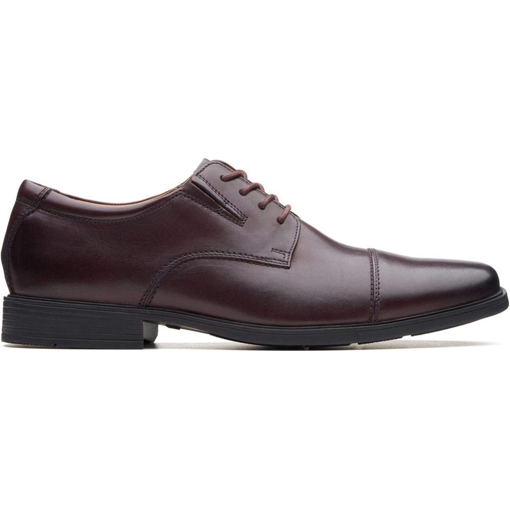 imageClarks Mens Tilden Cap Oxford ShoeWhite Wine Leather