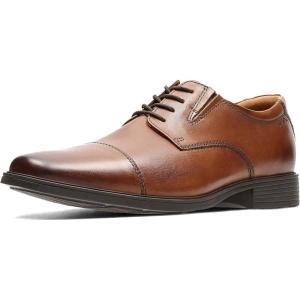 Clarks Men’s Tilden Cap Oxford Shoe(Dark Tan Leather)